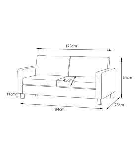 Kanapa 3-osobowa Matrix beż piaskowy - sofa tapicerowana na drewnianych nogach