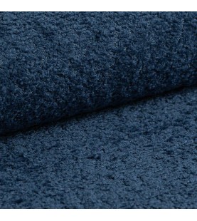 Fotel obrotowy Swivel granatowy baranek boucle – fotel tapicerowany obrotowy