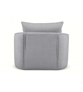 Fotel obrotowy Swivel szary baranek boucle – fotel tapicerowany obrotowy