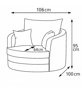 Fotel obrotowy Swivel szary baranek boucle – fotel tapicerowany obrotowy