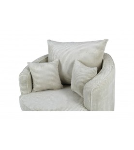 Fotel obrotowy Swivel beż sztruks – fotel tapicerowany obrotowy