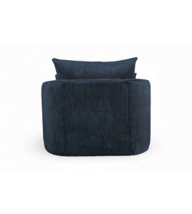 Fotel obrotowy Swivel granatowy sztruks – fotel tapicerowany obrotowy