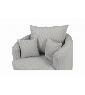 Fotel obrotowy Swivel szary sztruks – fotel tapicerowany obrotowy