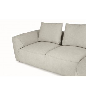 Narożnik Amado perłowy – stylowy narożnik do salonu w tkaninie welwetowej strukturalnej