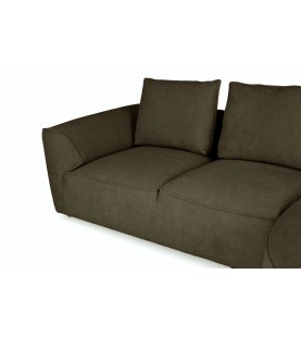 Narożnik Amado oliwkowy – stylowy narożnik do salonu w tkaninie welwetowej strukturalnej