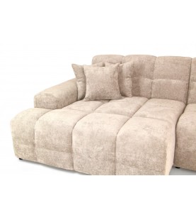 Narożnik Jacob perłowy nowoczesny - wygodny narożnik w tkaninie strukturalnej do salonu