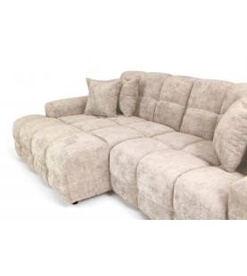 Narożnik Jacob perłowy nowoczesny - wygodny narożnik w tkaninie strukturalnej do salonu