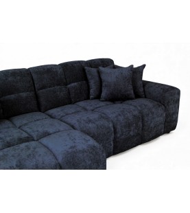 Narożnik Jacob granatowy nowoczesny - wygodny narożnik w tkaninie strukturalnej do salonu