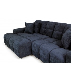Narożnik Jacob granatowy nowoczesny - wygodny narożnik w tkaninie strukturalnej do salonu