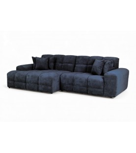 Narożnik Jacob granatowy nowoczesny - wygodny narożnik w tkaninie strukturalnej do salonu