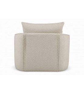 Fotel obrotowy Swivel beż baranek boucle – fotel tapicerowany obrotowy