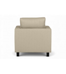 Fotel mały Matrix beż piaskowy - fotel tapicerowany na drewnianych nogach