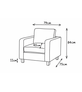 Fotel mały Matrix beż piaskowy - fotel tapicerowany na drewnianych nogach