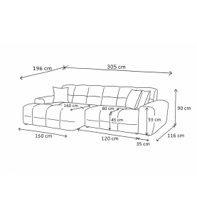 Narożnik Jacob perłowy nowoczesny - wygodny narożnik w tkaninie strukturalnej do salonu