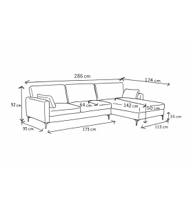 Narożnik Venti beżowy nowoczesny - wygodny narożnik w tkaninie strukturalnej do salonu