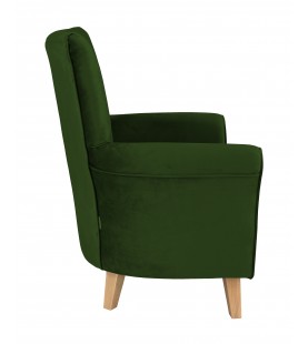 Fotel Bristol zielony welur z wysokim oparciem - wygodny do salonu