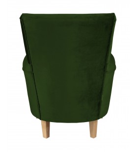 Fotel Bristol zielony welur z wysokim oparciem - wygodny do salonu