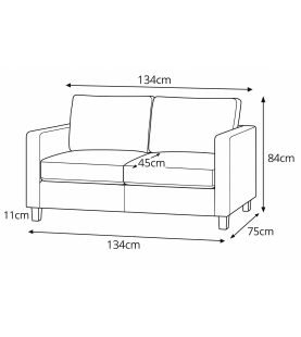 Kanapa 2-osobowa Matrix beż piaskowy - sofa tapicerowana na drewnianych nogach